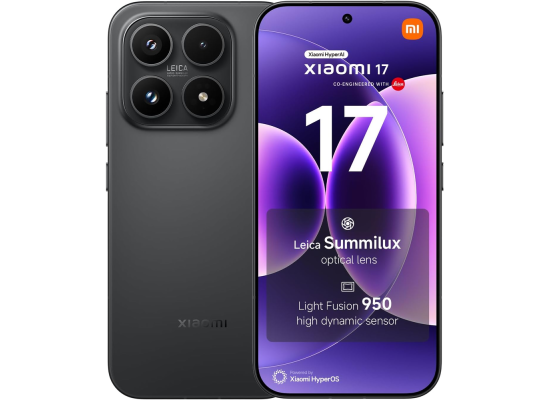 Xiaomi 17 5G – 6.3-inch 1–120Hz CrystalRes OLED, Triple 50MP Leica Cameras, 12GB RAM, 512GB Storage, 6330mAh Battery, Black (MZB0MLZEU)